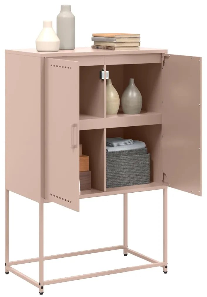 Aparador alto 68,5x38,5x107 cm aço rosa