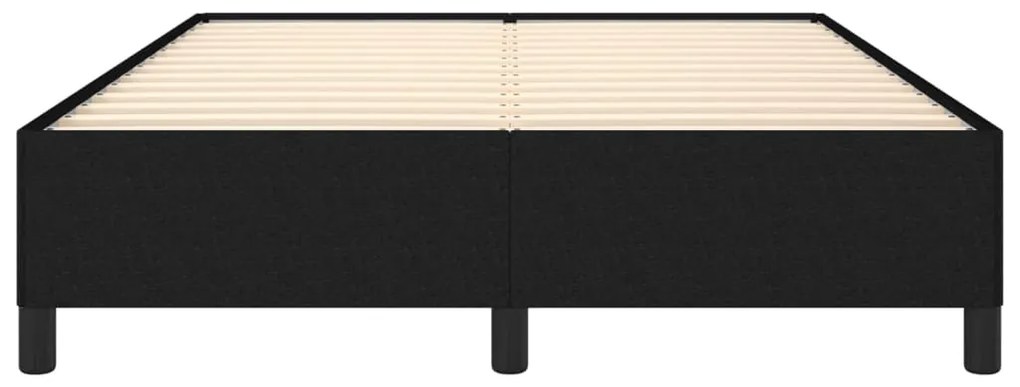 Estrutura de cama sem colchão 140x190 cm tecido preto