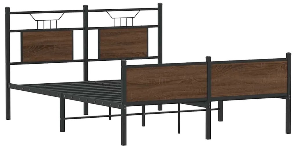 Estrutura cama s/ colchão derivados madeira carvalho castanho