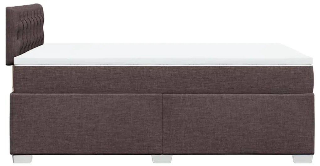 Cama com molas/colchão 120x200 cm tecido castanho-escuro