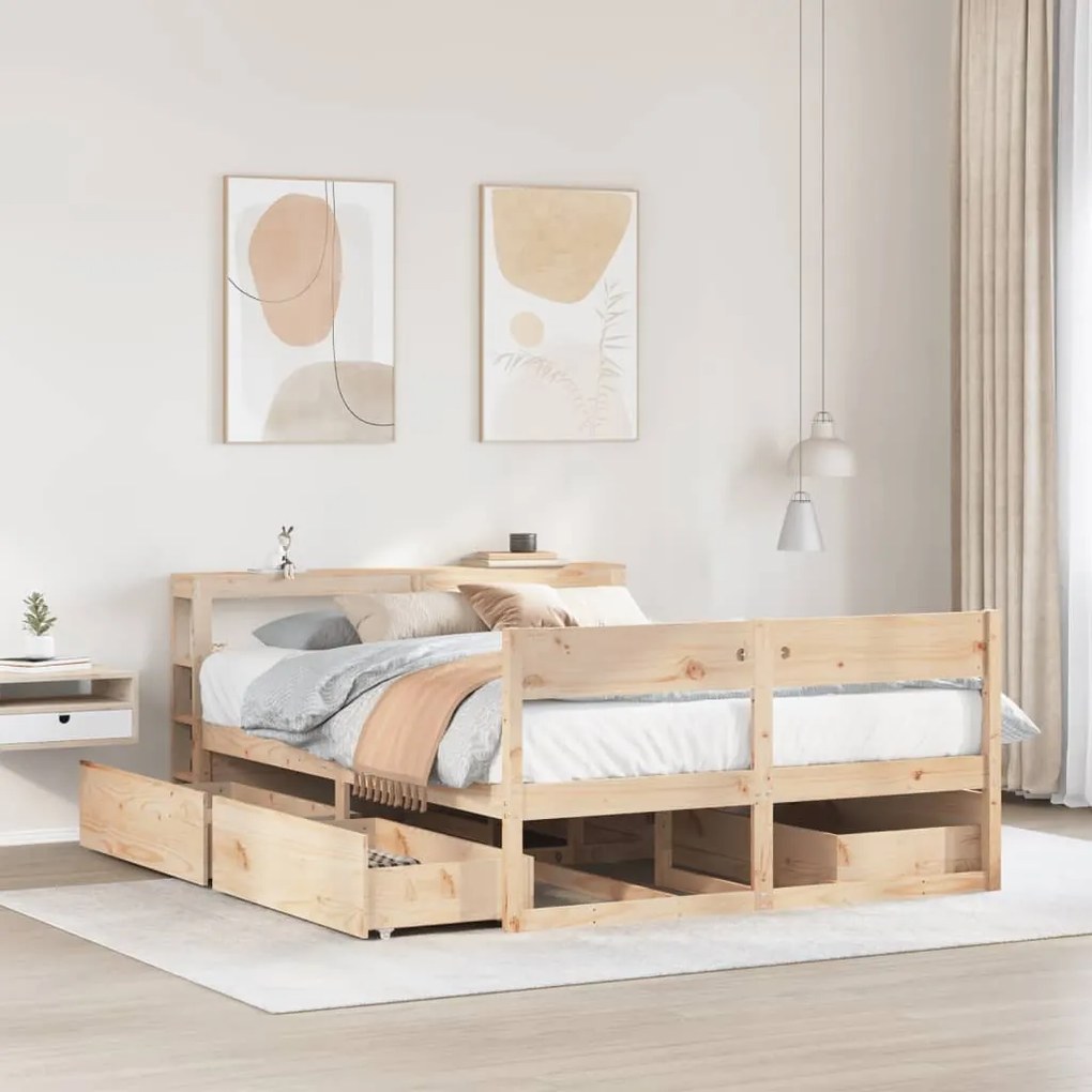 Cama sem colchão 120x190 cm madeira de pinho maciça