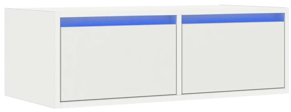 Móvel de TV com luzes LED 75x35,5x25 cm branco