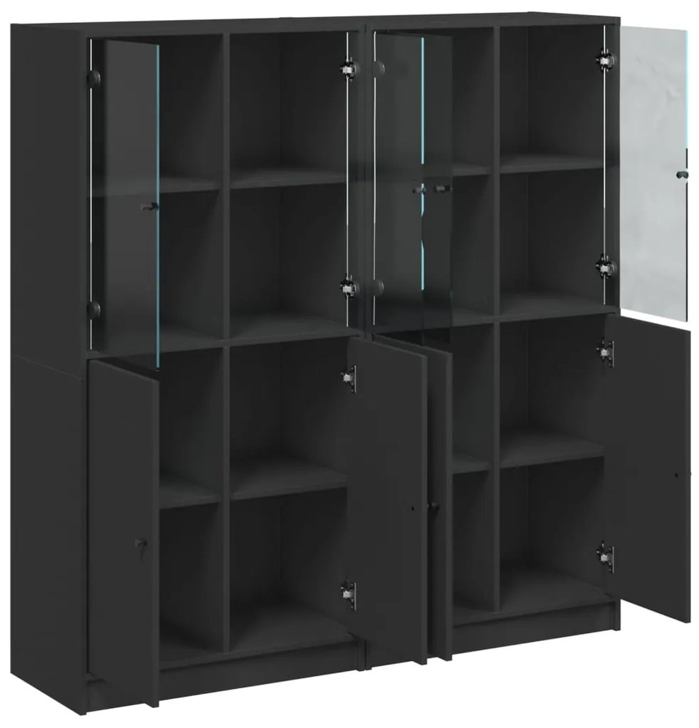 Estante c/ portas 136x37x142 cm derivados de madeira preto