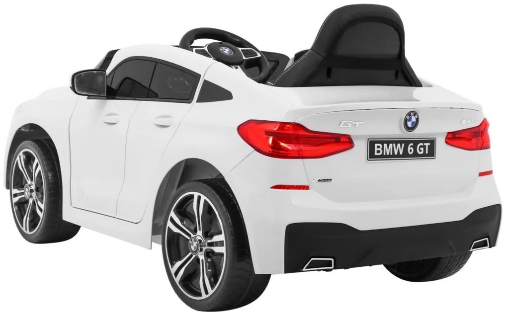 Carro elétrico para Crianças 12V BMW 6 GT Rodas de EVA, Assento de couro Branco