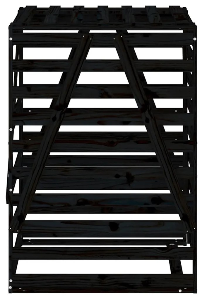 Abrigo para caixote do lixo 84x90x128,5 cm pinho maciço preto