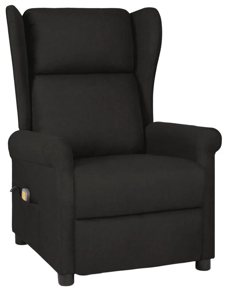 vidaXL Poltrona de massagens tecido preto