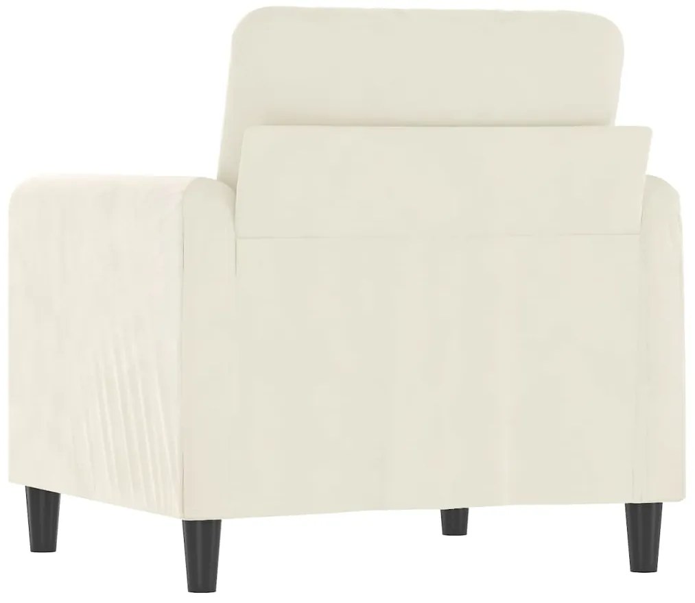 Poltrona 60 cm veludo cor creme