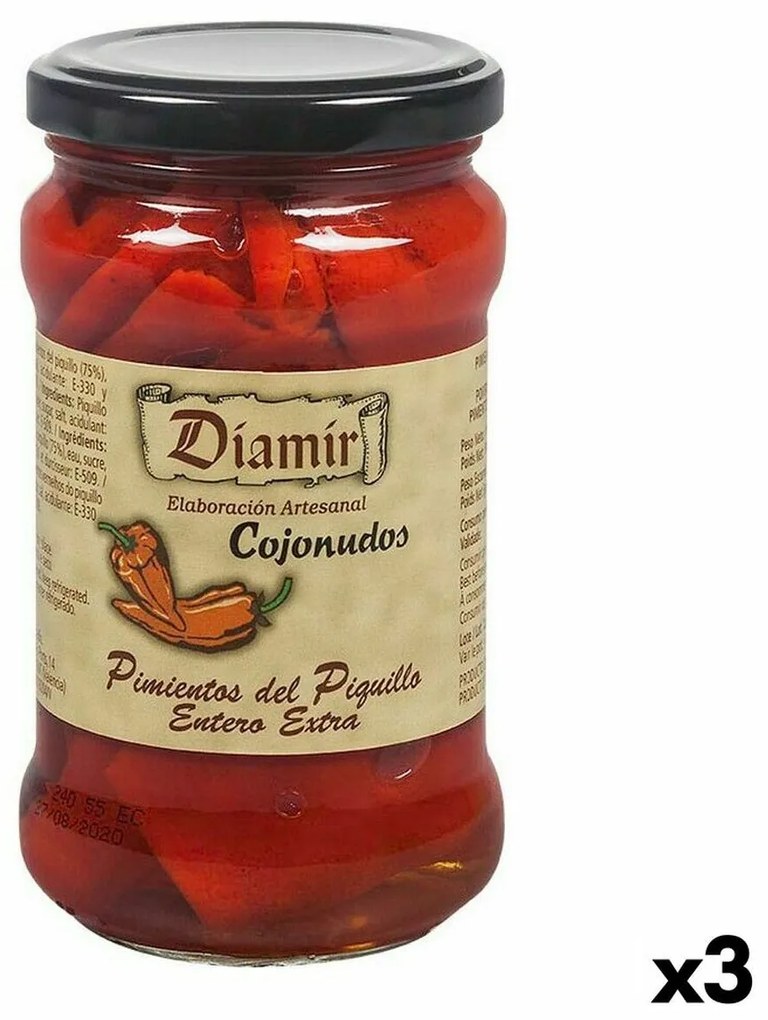 Pimentos de piquillo assados Diamir 290 g (Pack 3 uds)