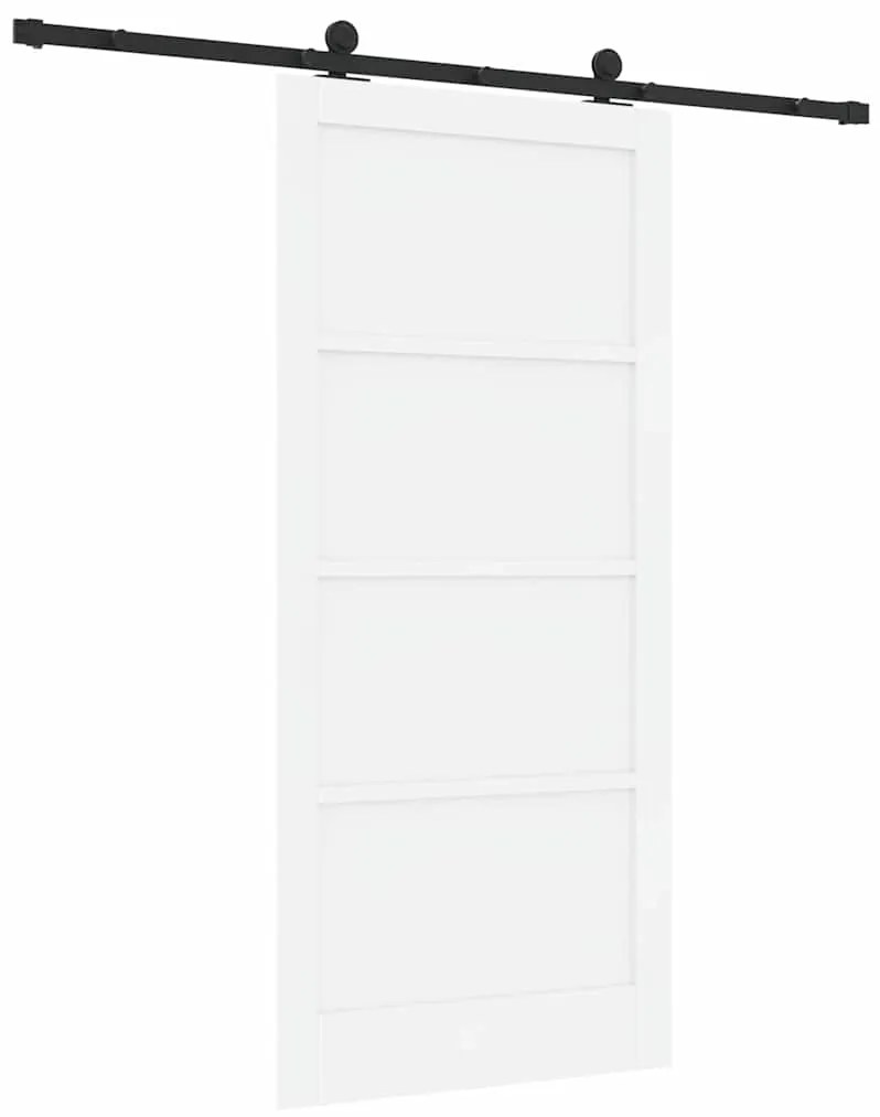 Porta Deslizante da vidaXL com Conjunto de Ferragens Brancas 93x202 cm
