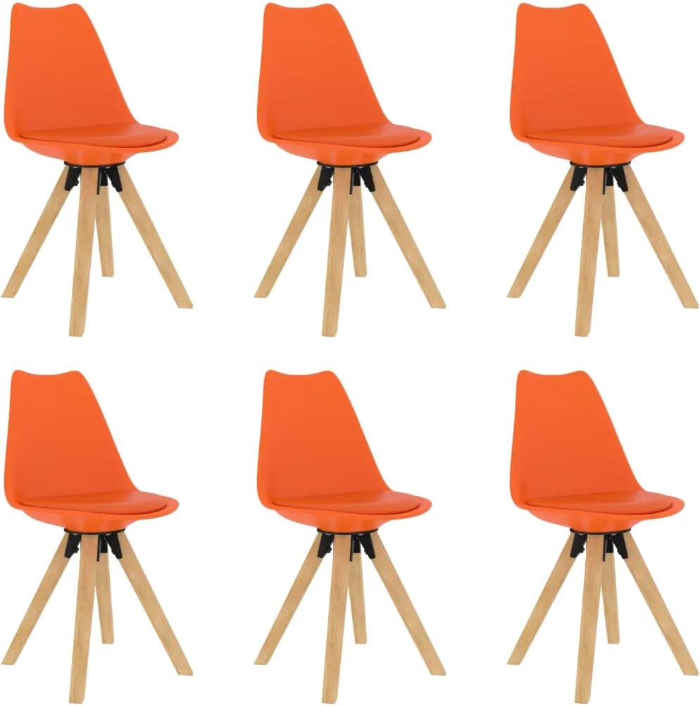 Cadeiras de jantar 6 pcs cor de laranja