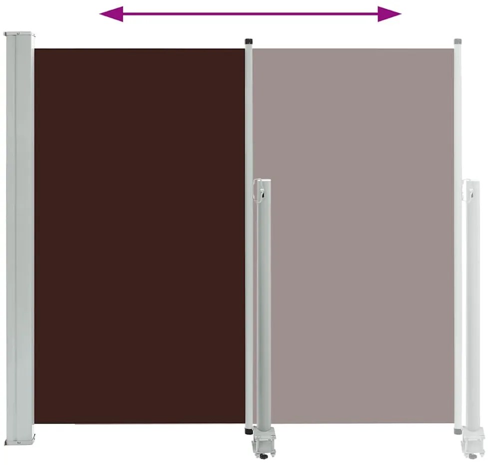 Toldo lateral retrátil para pátio 160x300 cm castanho