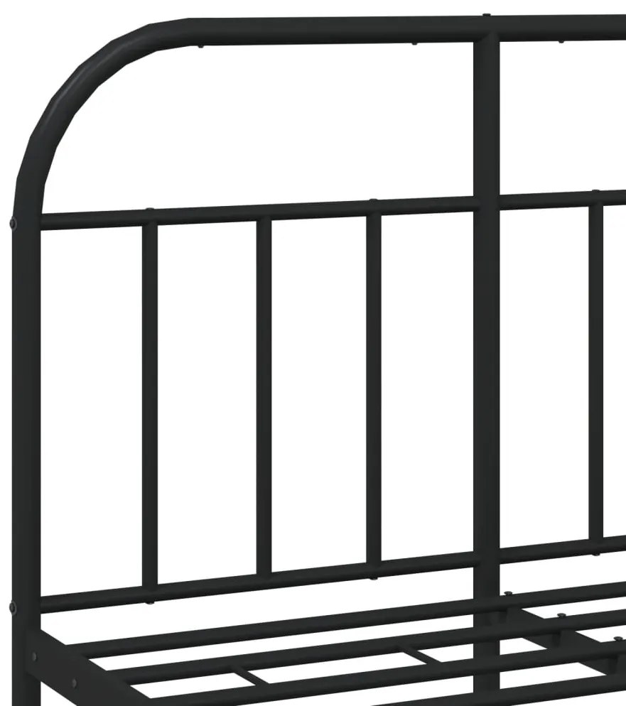 Estrutura de cama com cabeceira 120x190 cm metal preto