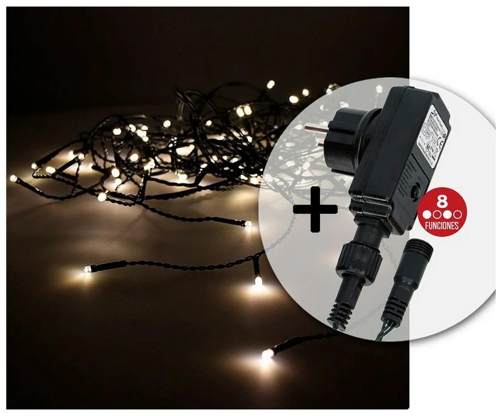 Cortina de luzes LED EDM Icicle Easy-Connect 100W Branco quente (200 x 50 cm)