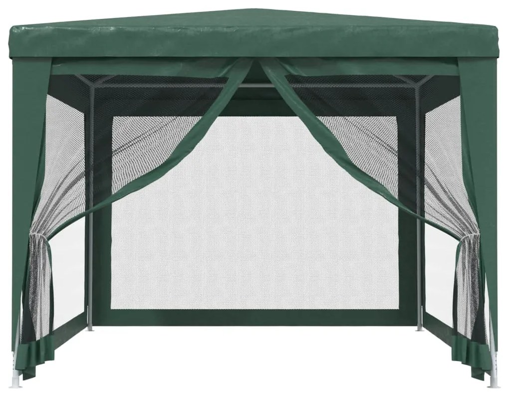 Tenda p/ festas c/ 4 paredes laterais em rede 3x4 m PEAD verde