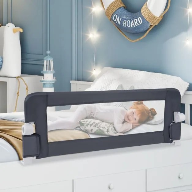 Barra segurança Cama para bebés dobrável Cama de solteiro Cama de casal 120 x 40,5 x 42 cm Cinzento