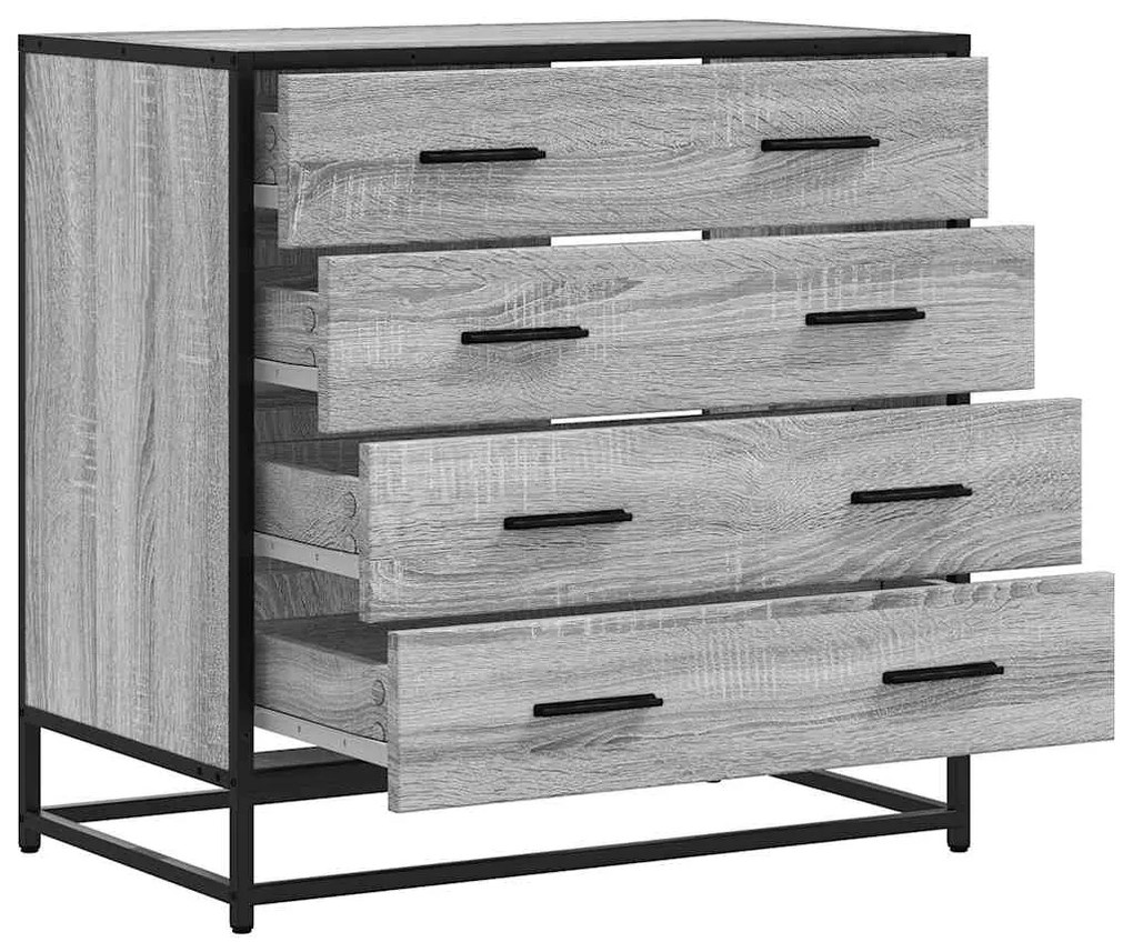 Cómoda com 4 Gavetas - 70x41x70 cm deriv. madeira - cinzento sonoma