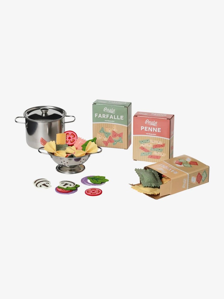 Conjunto de massas alimentícias, em feltro multicolor
