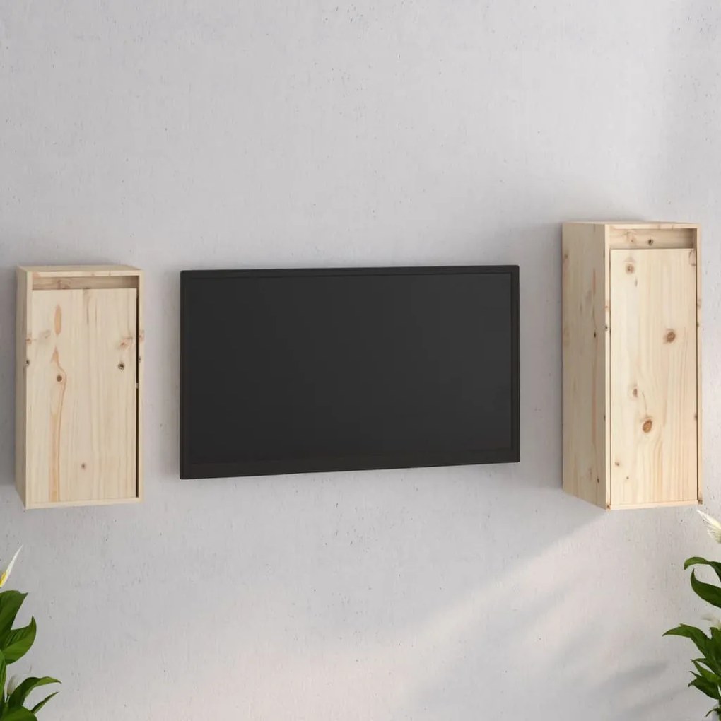 vidaXL Móveis de TV 2 pcs madeira de pinho maciça
