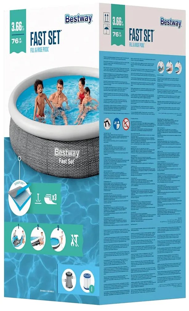 Conjunto de piscina redonda 366x76 cm