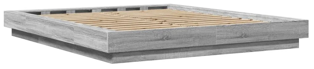 Estrutura de cama 160x200 cm derivados de madeira cinza sonoma