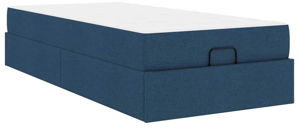 vidaXL Estrutura da Cama com colchão Azul 90 x 190 cm tecido