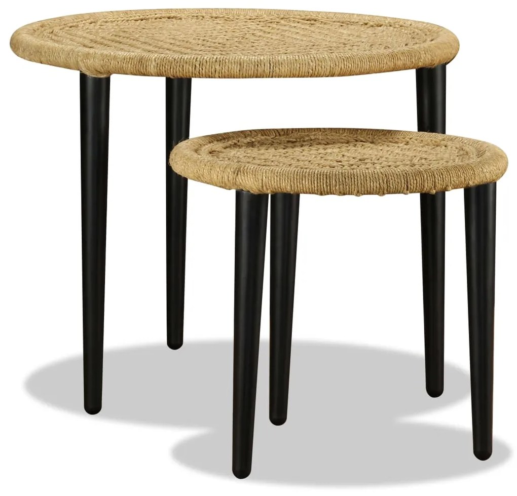 Conjunto de mesas de centro 2 pcs juta natural