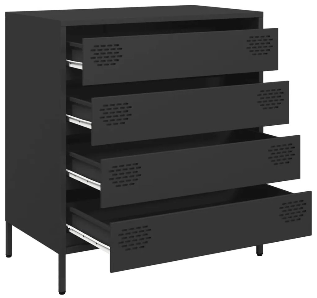 Aparador 68x39x73,5 cm aço laminado a frio preto