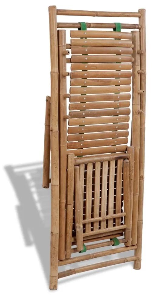 Espreguiçadeira de exterior com apoios de pé bambu