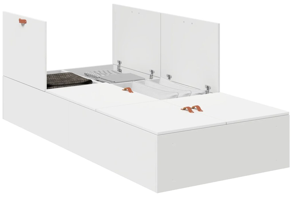 Estrado de cama com arrumação vidaXL Branco 75x190 cm