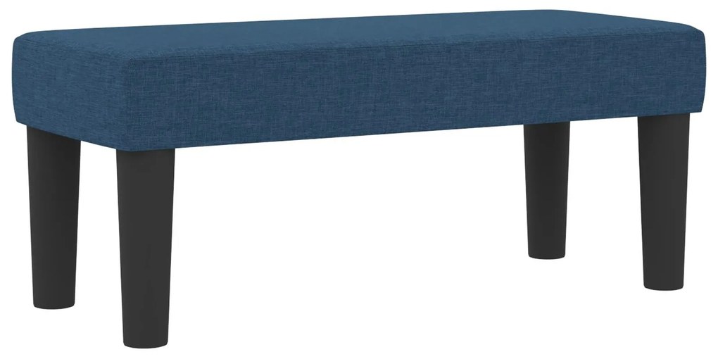 Cama Box Spring com Colchão &amp; Banco Azul 80x200 cm Tecido