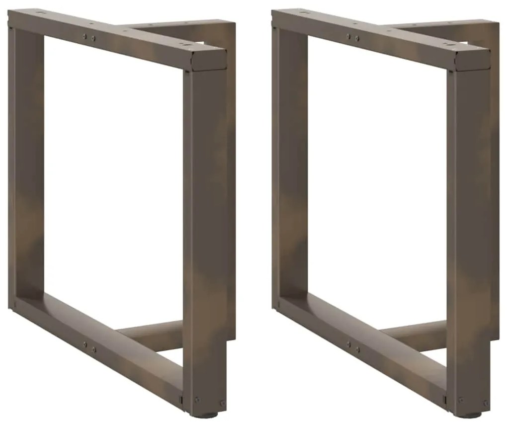vidaXL Pés de mesa de jantar em forma de T, 2 peças, preto, 100x35x(72-73) cm, aço