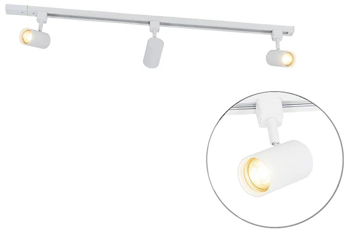LED Sistema de iluminação de trilho inteligente branco 1-fase 3 luzes incluindo Wifi GU10 - Iconic Jeana Moderno