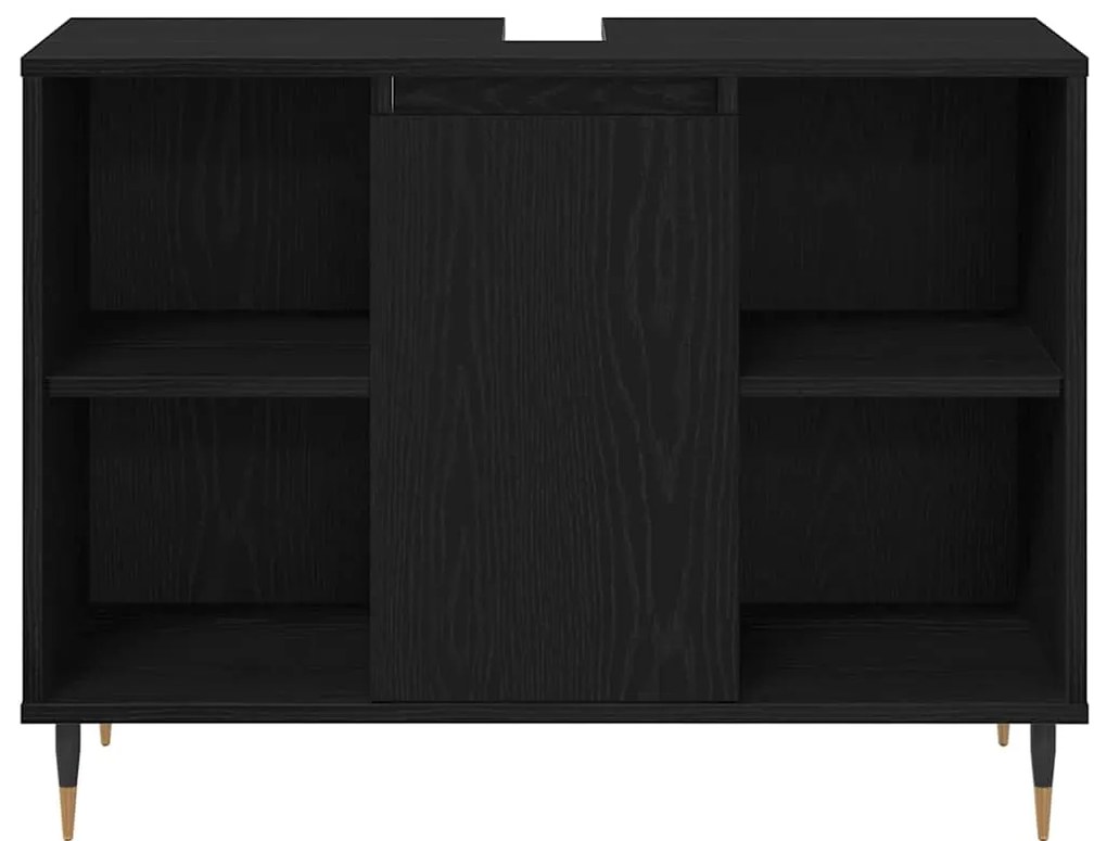 Conjunto de Móveis para Casa de Banho vidaXL 3 peças Carvalho Preto Ma