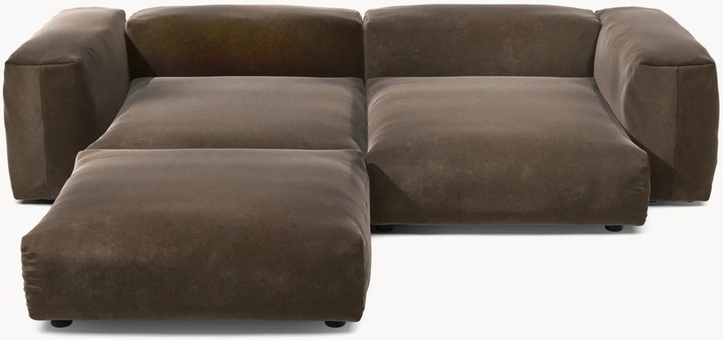 Sofá de canto modular em veludo Vetsak (3 lugares)