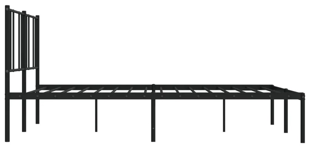 Estrutura de cama com cabeceira 200x200 cm metal preto