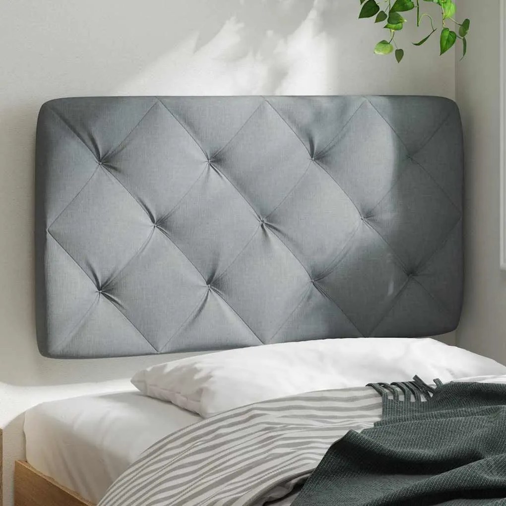 Almofadão de cabeceira 90 cm tecido cinzento-claro