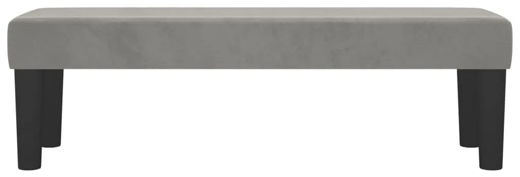 Banco 100x30x30 cm veludo cinzento-claro
