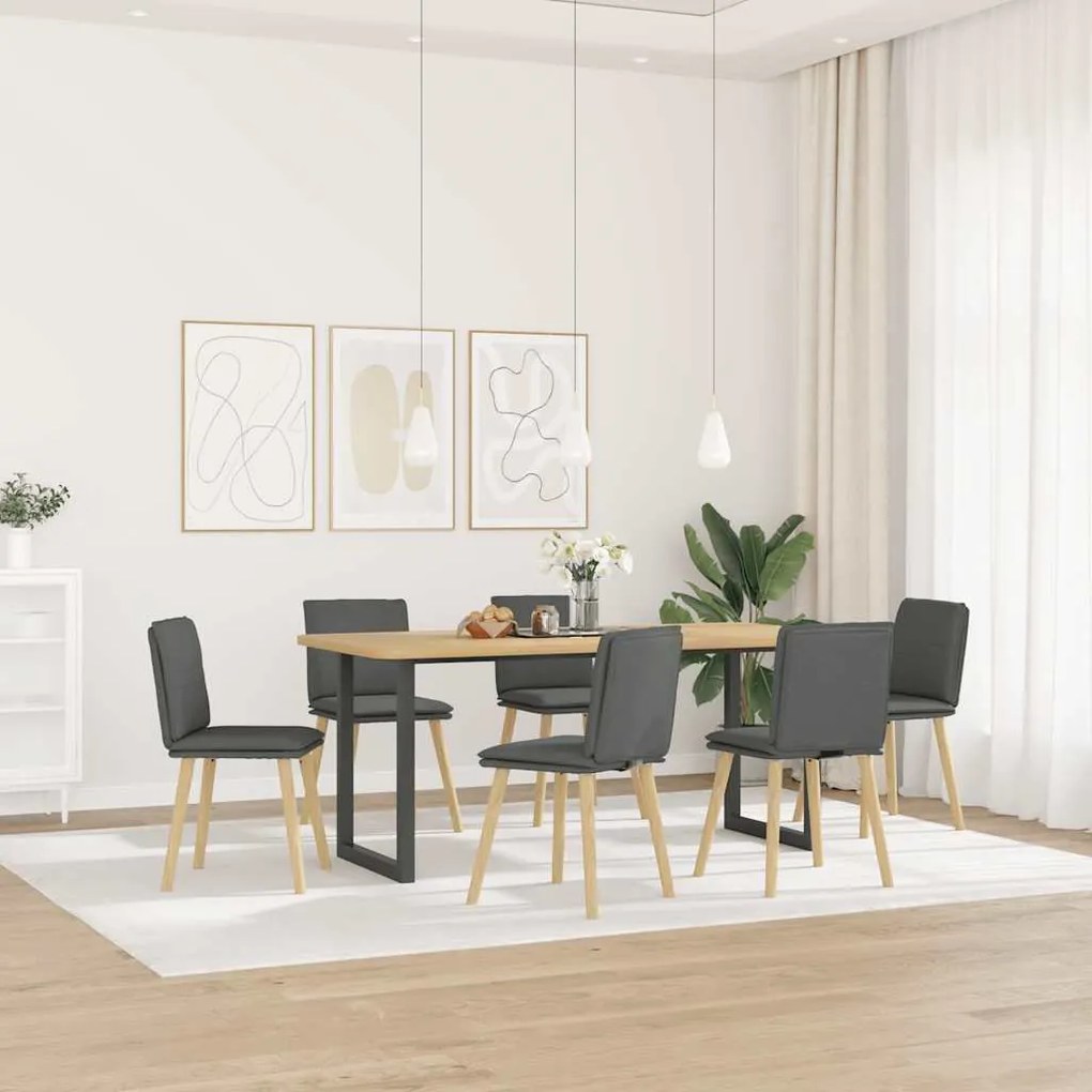 vidaXL Cadeiras de jantar 6 pcs tecido cinzento-escuro