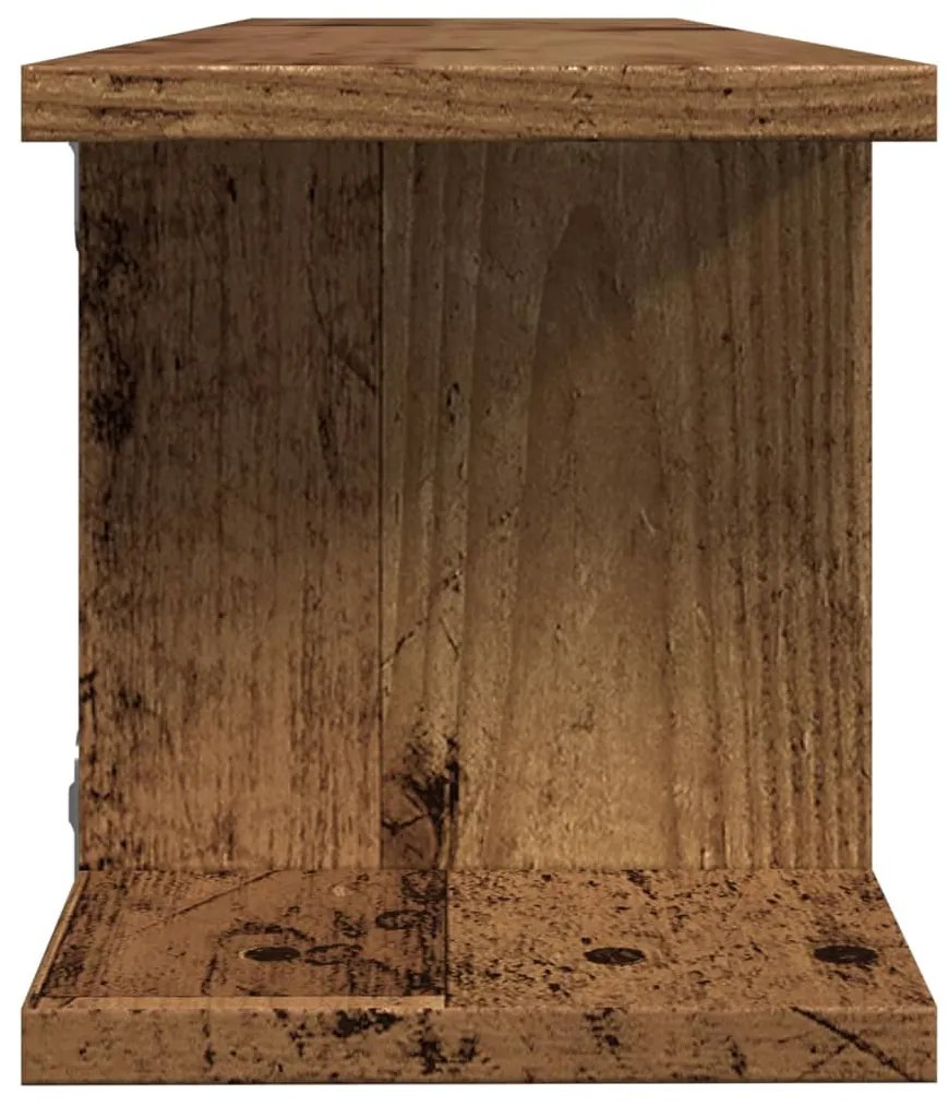 Estantes parede 2 pcs 78x18x20 cm deriv. madeira madeira velha