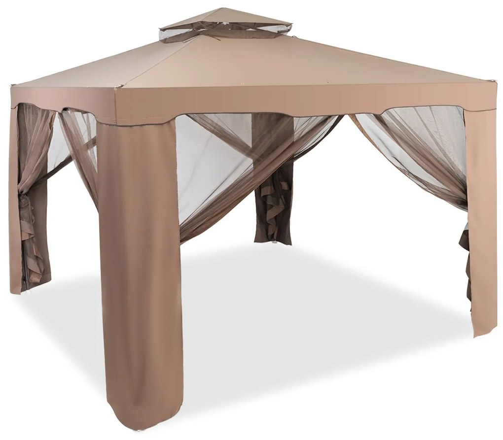 Toldo retrátil telescópico com manivela manual - bege