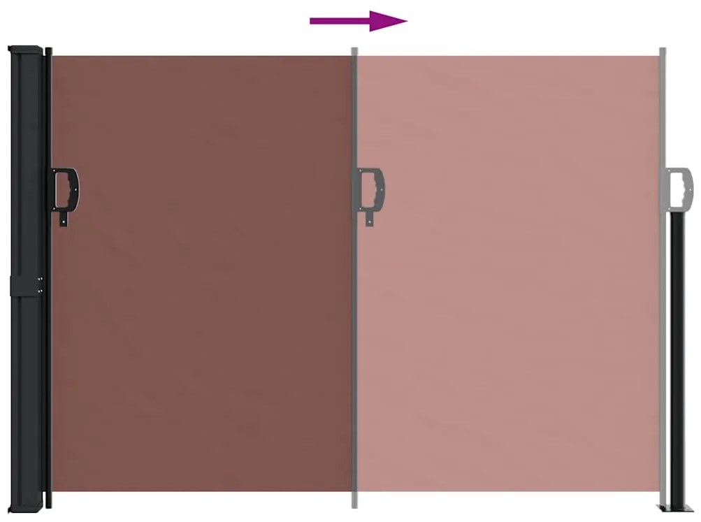 Toldo lateral retrátil 140x500 cm castanho