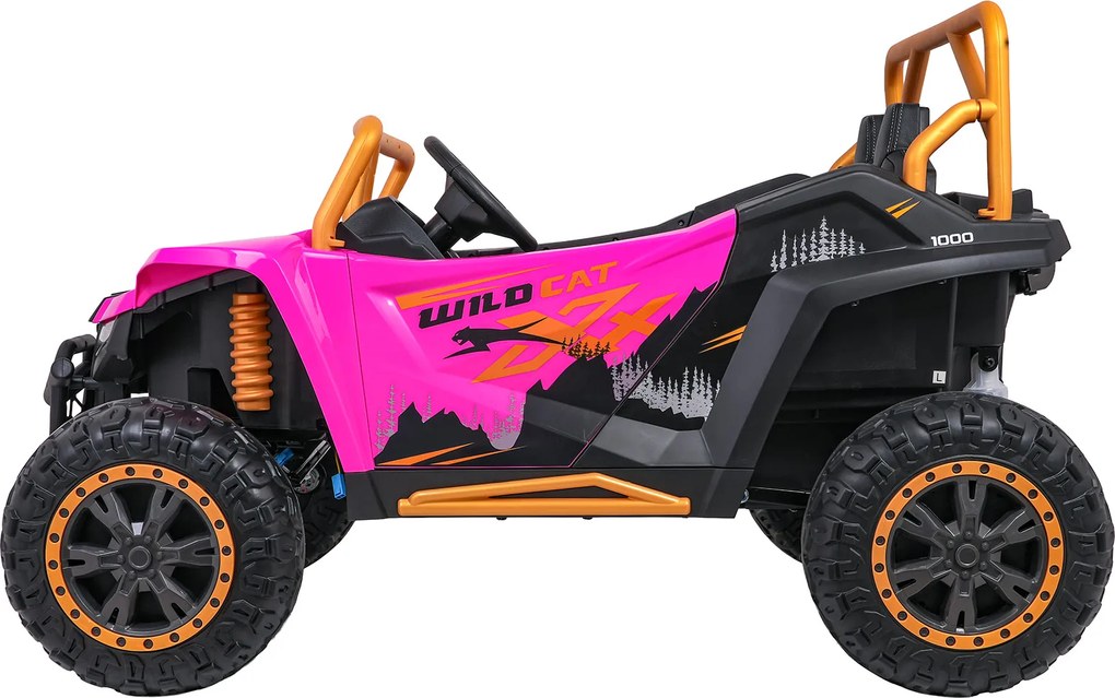 Buggy elétrico para Crianças 24V, 4x4 Arctic Cat WILDCAT XX, 2 Lugares Rodas Espuma EVA, assento couro Rosa