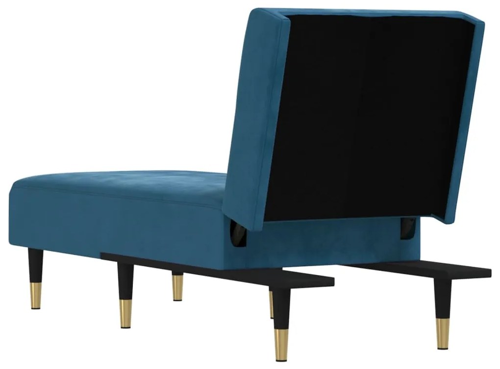 Chaise longue veludo azul