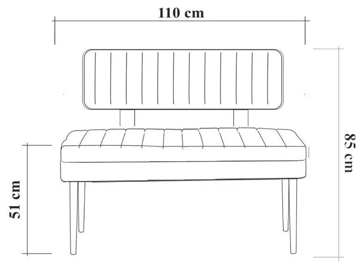 Banco Vina – Branco/Azul Escuro – 110 cm x 85 cm x 40 cm