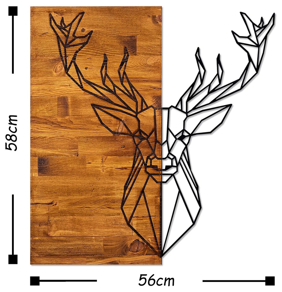 Acessório Decorativo de Parede Deer1 – Nogueira – 56 x 58 cm