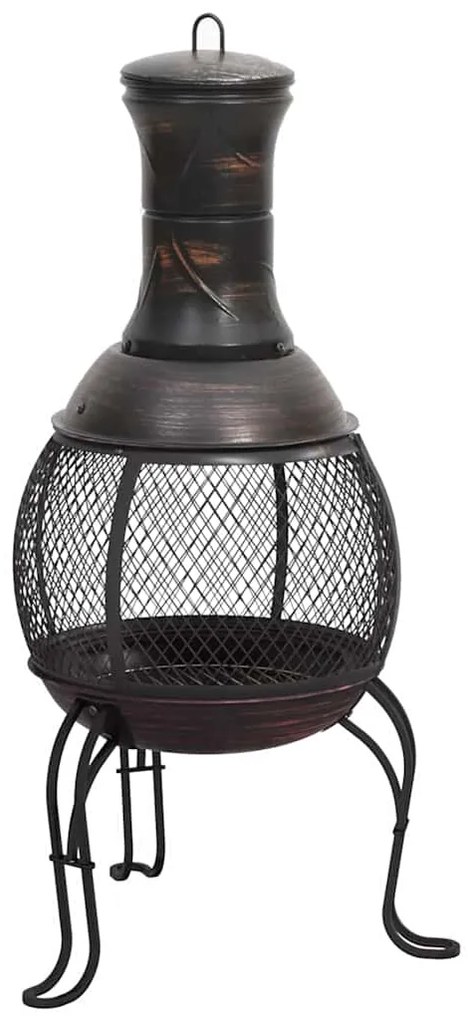 Fogareiro de jardim com atiçador 39x39x90 cm aço