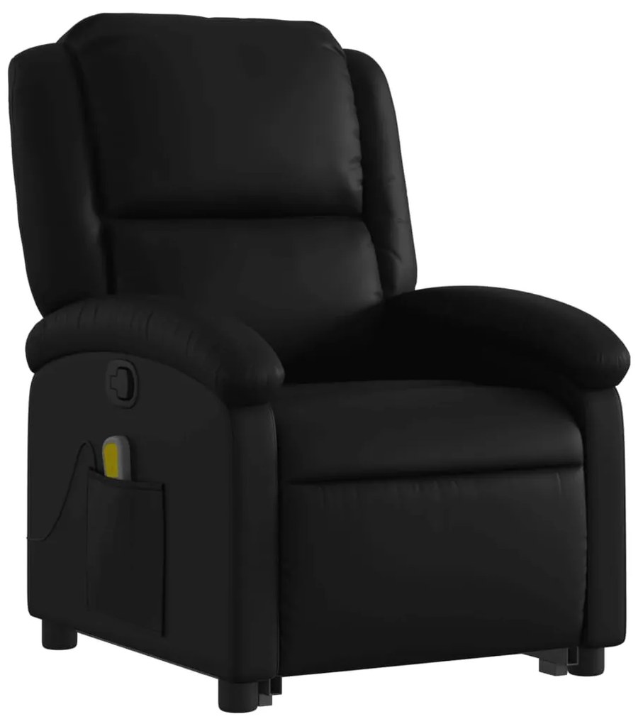 Poltrona massagens reclinável elevatória couro artificial preto