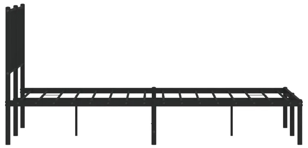 Estrutura de cama com cabeceira 140x200 cm metal preto