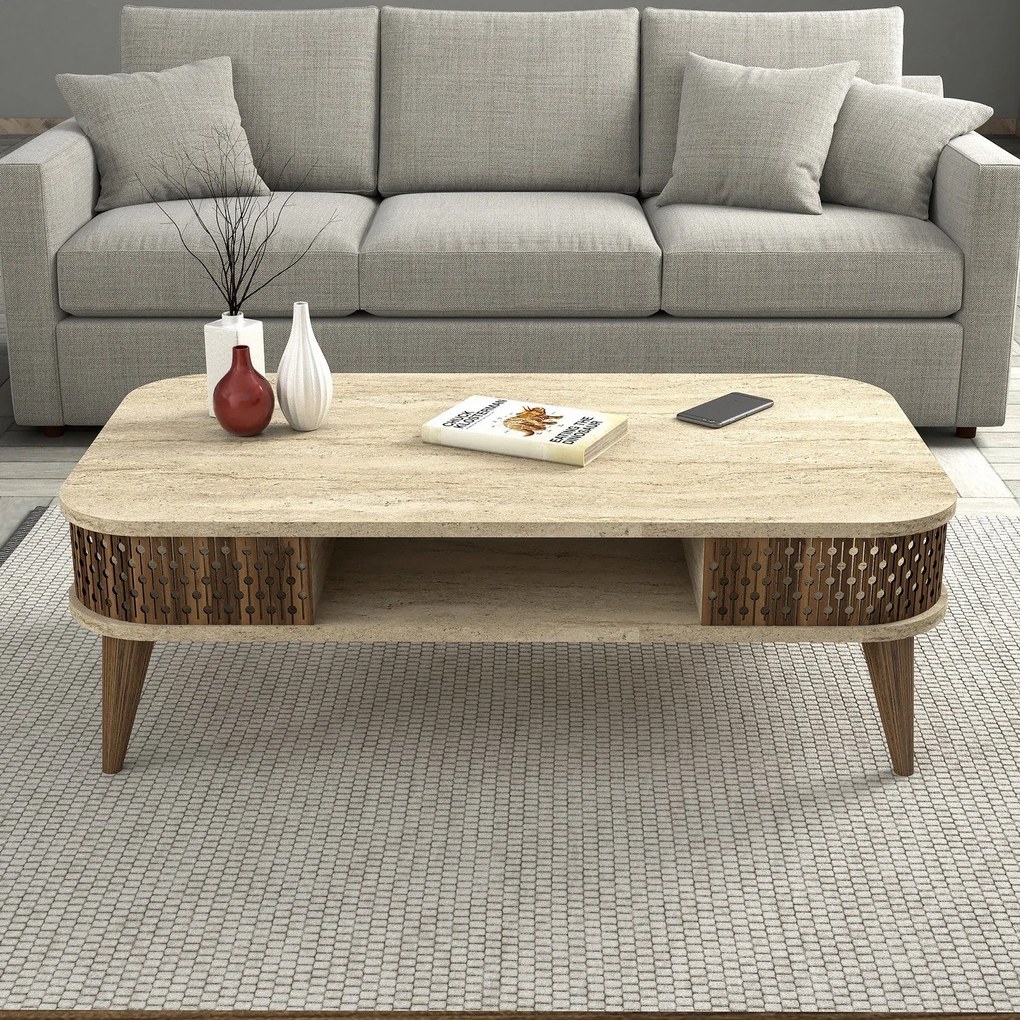Mesa de Centro Eylul – Travertine – 105x35x60 cm