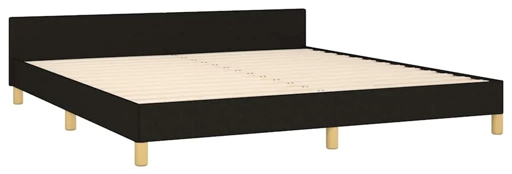 Estrutura de cama sem colchão 160x200 cm tecido preto